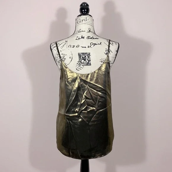 Aritzia Babaton Gold Metallic Tank Top S - Picture 3 of 7